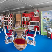 Ecodesign Collection Lessmore di Giorgio Caporaso all'Info point dei Mondiali di Canottaggio