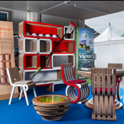 Ecodesign Collection Lessmore di Giorgio Caporaso all'Info point dei Mondiali di Canottaggio